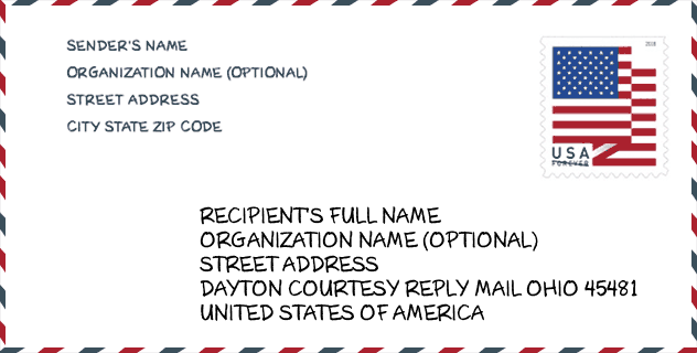 ZIP Code: city-Dayton Courtesy Reply Mail