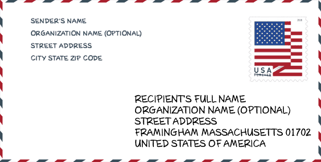 Zip Code 01702 Framingham Ma United States Zip Code