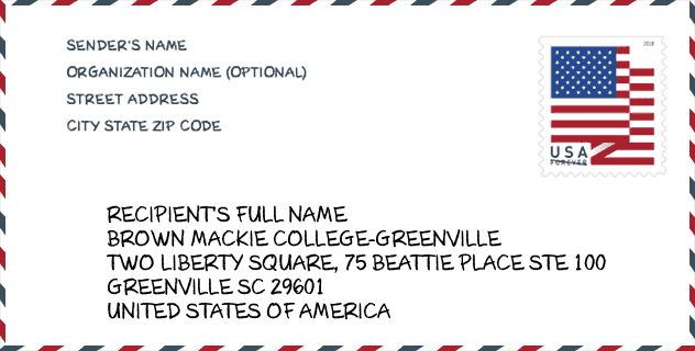 ZIP Code: Brown Mackie College-Greenville