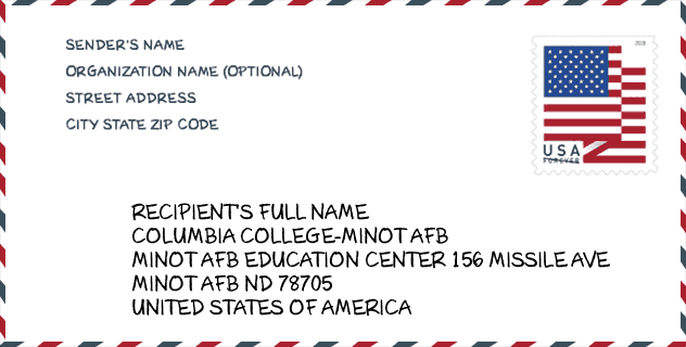 ZIP Code: Columbia College-Minot AFB