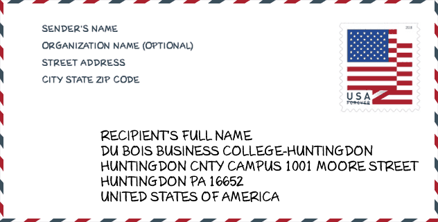 ZIP Code: Du Bois Business College-Huntingdon