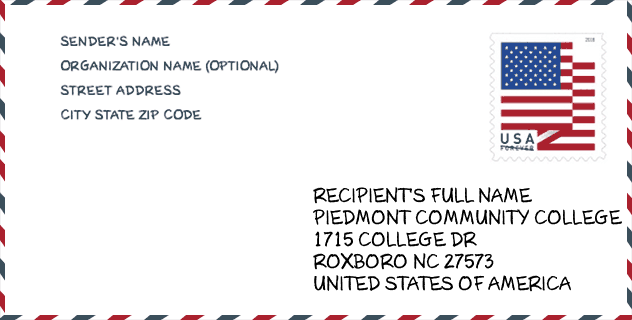 University Piedmont Community College United States Zip Code