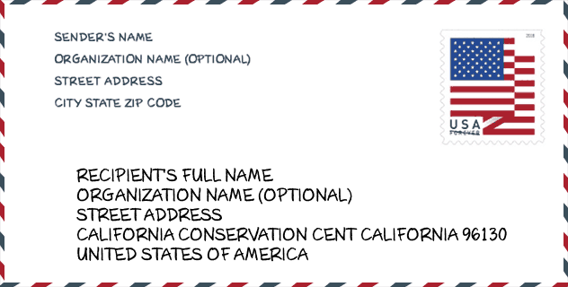 ZIP Code: city-California Conservation Cent