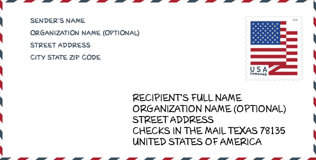 ZIP Code: city-Checks In The Mail