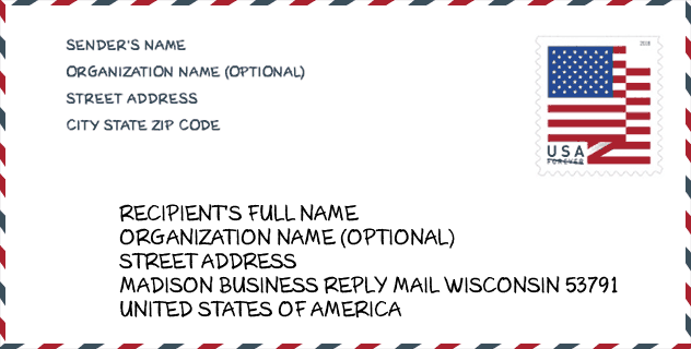 ZIP Code: city-Madison Business Reply Mail