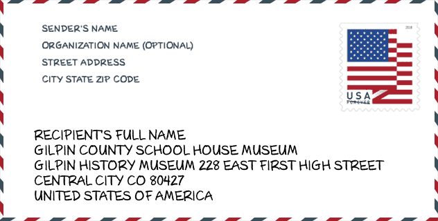ZIP Code: museum-GILPIN COUNTY SCHOOL HOUSE MUSEUM
