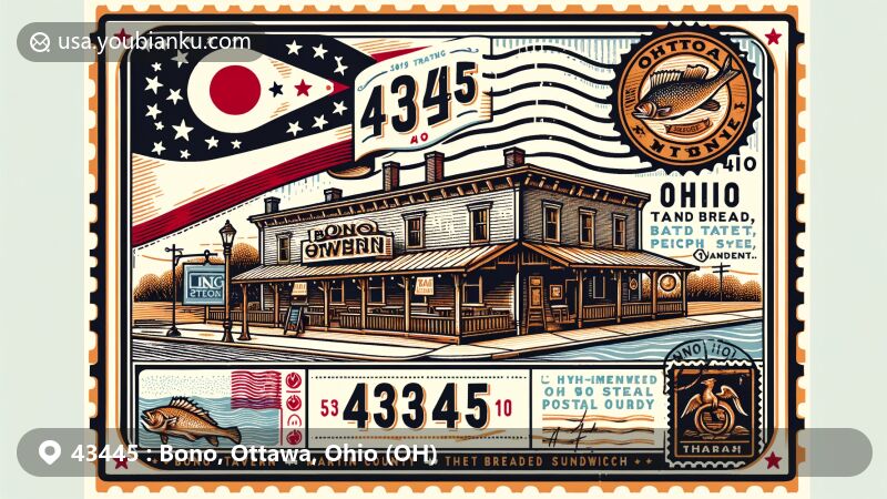 Artistic representation of Martin, Ottawa County, Ohio, capturing rural charm and agricultural heritage.