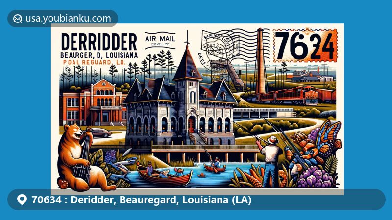 Modern illustration of Beauregard Museum, New Orleans, Louisiana, capturing the historical charm and cultural significance of the iconic landmark.